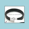 Other Bracelets Braided Leather Clasp Bangles Rope Chain Punk Wristband Magnetic Bracelet Drop Delivery 2021 Jewelry Carshop2006 Dhjoh