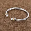 925 Sterling Silver Bracelets Twisted Cable Bracelet Bangle Charm Designer Jewelry Womens Men White Gold Copper Wire Fashion Pearl Jewelry