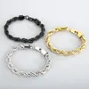 316L Stainless Steel Rope Chain Bracelet Titanium Steel 18K Gold Plated Bangle9671166