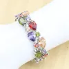 Link Bracelets Chain Silver Color Bracelet For Women Multicolor Purple Blue Zircon Eight Colors Available Wedding JewelryLink