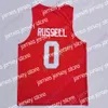 2022 2020 New NCAA Ohio State Buckeyes Jerseys 0 Russell College Basketball Jersey Blanc Rouge Taille Jeune Adulte