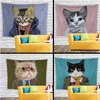 Home Decor Wall Rug Cat Background Digital Printing Bedroom Living Room Beach Towel J220804