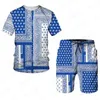 Setelan Olahraga Populer Baru Kaus Oblong Olahraga Jogging Seri Totem Afrika Pakaian Set Sejuk Gaya Retro Cetak 3D Musim Panas Pria T220819