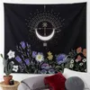 Psichedelico Luna Arazzo Fiore Appeso a parete Camera Cielo Tappeto Dormitorio Tappeti Arte Decorazione della casa Accessori stellato J220804