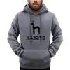 Hazzysレター印刷されたパーカーの男性ポストモダンゴシックスタイルスウェットシャツファッションカジュアルストリートウェアフリースポケット新しいフード付き男性