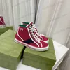 Designer Tennis 1977 Retro Canvas Casual Shoes High Low Top Womens Shoe Italy Green and Red Web Stripe gummisula Stretch Bomullsmän