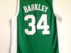 Mens Charles Barkley #34 Basketbol Formaları Leeds Lisesi Yeşil Vintage College Blue Donanma Dikişli