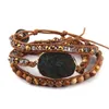 Bangle Designer Jewelry Fashion Beautiful Stone/glass Crystal Long Stone Link Wrap Bracelet 3 Wraps Leather for Women