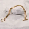 Bracelet armband Designer Sieraden Ghidbk Europe en Amerika Goudkleur Dubbel gelaagde visgraat slangenketen Ot Buckle Clasp armbanden minimalistisch voor meisjesvrouwen