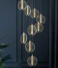 Trap led hanger lampen moderne villa hotel lobby hangende lamp creatief duplex loft roterende lange kroonluchter huizendecoratielamp