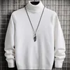 Spring Autumn Acrylic Men's Sweater Turtleneck Long Sleeve Pullover Knitted Solid Slim Thin Korean Style Fashion Casual Sweater 220819