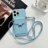 Fashion Shoulder Strap Phone Case With Card Holder For Iphone 13pro Case 11 11pro 12promax Xsmax Xr X 7plus 8p Leather Designer Phone Cases