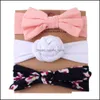 Accessori per capelli Europa Neonate Bowknot Band Kids Florals Fascia color caramella 3 pezzi Set Fascia per capelli Accessorio per bambini Mxhome Mxhome Dhtse