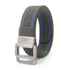 Fashion Mens Weave Double Buckle Belts Designer Tactical Sports Alloy Nylon Belt Green Brown Grey Black High-Quality for Male