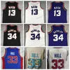 Retro13 Steve Grant 33 Hill Nash Dennis Charles Rodman Jersey Nero Blu Vintage MN Maglie da basket da uomo Sport estivi