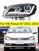 Fari anteriori per VW Passat B7 20 11-20 16 LED abbaglianti luce diurna Angel Eye fari di guida di ricambio