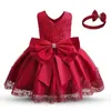 Neonate Fluffy Bow knot Princess Dress Toddler Bambini Compleanno Tulle Tessuti Abiti da festa Abbigliamento casual per bambini Y220819