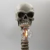 Halloween Skull Skeleton Lamp Horror 3D Statue Table Light Creative Party Ornament Prop Home Bedroom Decoration Scary 220819
