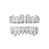 Iced Out CZ Pavimentato Denti Grillz per Uomo Donna Corpo Hip Hop Top Bottom Vampire Zanne Griglie