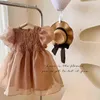 Baby Temperament Princess Dress French Pleated Children Clothing 2022 Summer Fairy Toddler Fluffy Yarn Dress Boutique Clothes Y220819