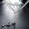 925 Sterling Silver Five Heart Snake Chain Necklace for Women Charm Wedding Complement Party Massion Modelry