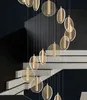 Lámparas colgantes LED para escaleras, lámpara colgante moderna para vestíbulo de Hotel y Villa, lámpara colgante creativa para Loft dúplex, lámpara de araña larga giratoria para decoración del hogar