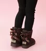 أحذية الأطفال HOT أحذية جلدية حقيقية للثلج للأطفال الصغار التمهيد مع الانحناء أحذية الأطفال أحذية الفتيات الثلوج
