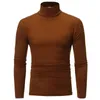 Men's Solid Color Turtleneck T Shirts Male Slim Fit Long Sleeve T Shirts Black White Men tshirt Tops M-3XL 220819