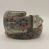 نساء حزام حجر الراين BB BB Silver اللامع الماس Simon Simon Fashion Crystal Ladies Belt for Jeans