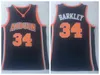 Herren Charles Barkley #34 Basketballtrikots Leeds High School Grün Vintage College Blau Marineblau genäht