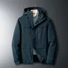 Męskie Down Parkas XL-8xl Wysokiej jakości Plus Pluszowa kurtka nawozowa dwuczęściowa 80 Velvet Odłączane linermen's