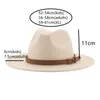 Fedora Hats for Women Mężczyzny szeroki Brim Solid Band Pas Klasyczny sukienka Khaki Black Winter Sombreros de Mujer 220819