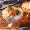 Dinnerware Sets Acrylic Ice Cream Cup Juice Transparent Small Bowl Salad Plastic Creative Fruit Plate Baking Accessories Drop Mxhome Dhite