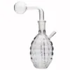 Correo de aceite de vidrio port￡til de 14 mm Femenino Agua Agua Bong Accesorio de fumar forma de granada con taz￳n y boquilla de silicona