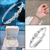 Bangle Exquisite And Creative Nine Transfer Beads Bracelet White Copper Sier-Plated Womens Ball Jewelry Drop Delivery 202 Dhseller2010 Dhvq5