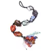 Natural seven-color crystal arts energy stone Chakras car pendant hand-woven reiki quartz pendants