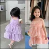Flickor kl￤nningar sommar baby casual kl￤nning bubbla kjol bowknot rem t￥rta barn barn prinsessa mxhome drop leverans 2021 baby mxhome dhbzi