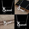 Pendant Necklaces Queen Crown Chain Necklace Zircon Fashion Luxury Jewelry Birthday Present Color Gold Soer Drop Delivery Dhseller2010 Dhs4P