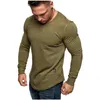 T-shirts pour hommes Marque Hommes Casual Wild Solid Color T-shirt Homme Mode Manches Longues O Cou Slim Tops Respirants Pour Un Usage Quotidien Punk Clot