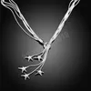 925 Sterling Silver Five Star Snake Chain Necklace for Women Charm Wedding Engagement Party Fashion Jewelry