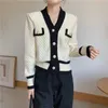 Damesbreien Tees Cardigan Woman Trendy zachte elegant knopkantoor dames casual Koreaanse stijl retro chic all-match aankomst aankomst breien v-nec