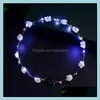 Ghirlande di fiori decorativi Copricapo incandescente Festa di nozze Corona Fascia per fiori Led Luce natalizia Ghirlanda al neon Decorazione Bdesybag Dhvms