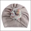 Casquettes Chapeaux Europe Infantile Bébé Filles Chapeau Topknot Chapeaux Enfant Enfant Enfants Bonnets Turban Donuts Florals Enfants Accessoire Mxhome Dhjf2