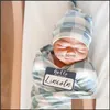 Mantas Swaddling Baby Muslin Swaddle Wrap Manta Plaid Wraps Nursery Ropa de cama Toalla Infantil Paño envuelto con sombrero Mxho Mxhome Dhtmi