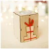 Creative Christmas Lamp For Tea Light Wood tree Decoration Gift box Letter Elk Candle C0823