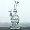 Tjock återvinnare röker vattenpipa glas bong bubbler Heady Water Pipe Oil Rigs fab äggduschhuvud perkolator dab rigg shisha accessoarer