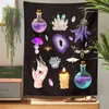 Magic Mushroom Carpet Wall Hanging Witchcraft Moon Starry Graphic Bohemian Tapestries Psychedelic Home Decor Mural J220804