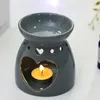 Fragrance Lamps Double Love Shape Ceramic Aroma Diffuser Essential Furnace Incense Melting Home Oil Decoration Wax Lamp B1N5Fragrance Fragra