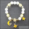 Charm Armband Explosion Jewelry Bohemian Natural Stone Popcorn Crystal Elegant Star Moon Planet Mti-element Pärled Armel MJFashion Dht9w