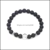 Beaded Strands Lava Bead Bracelet Men Natural Stone Peace Charm Jewelry Gift Chakra Bracelets Drop Delivery 2021 Carshop2006 Dhwto